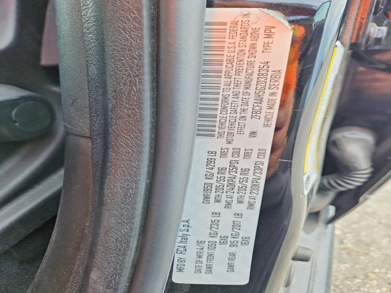 63898466 :رقم المزاد ، ZFBCFAAH5GZ038354 vin ، 2016 Fiat 500l مزاد بيع
