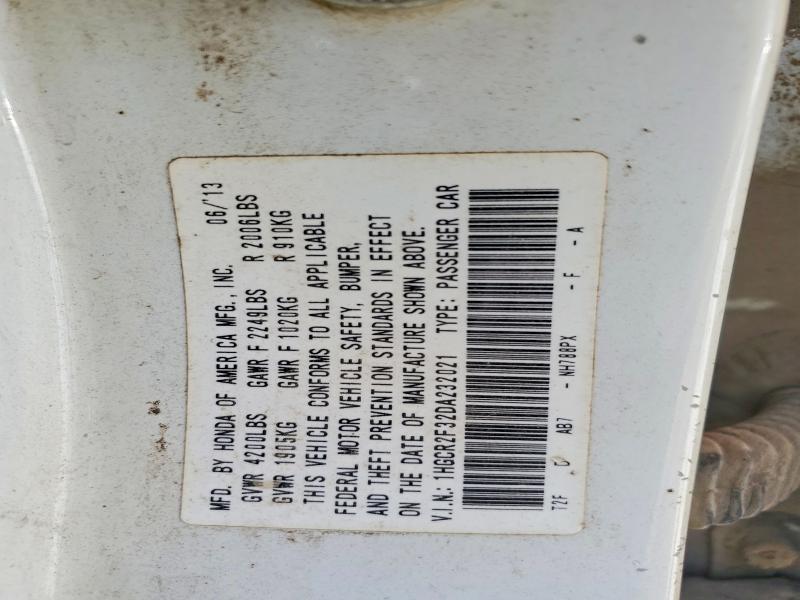 62934646 :رقم المزاد ، 1HGCR2F32DA232021 vin ، 2013 Honda Accord مزاد بيع