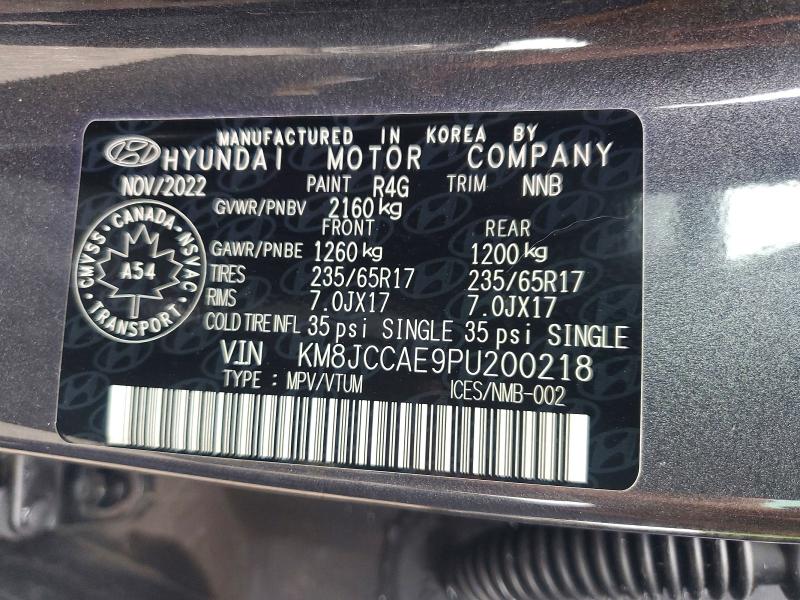 63742706 :رقم المزاد ، KM8JCCAE9PU200218 vin ، 2023 Hyundai Tucson مزاد بيع