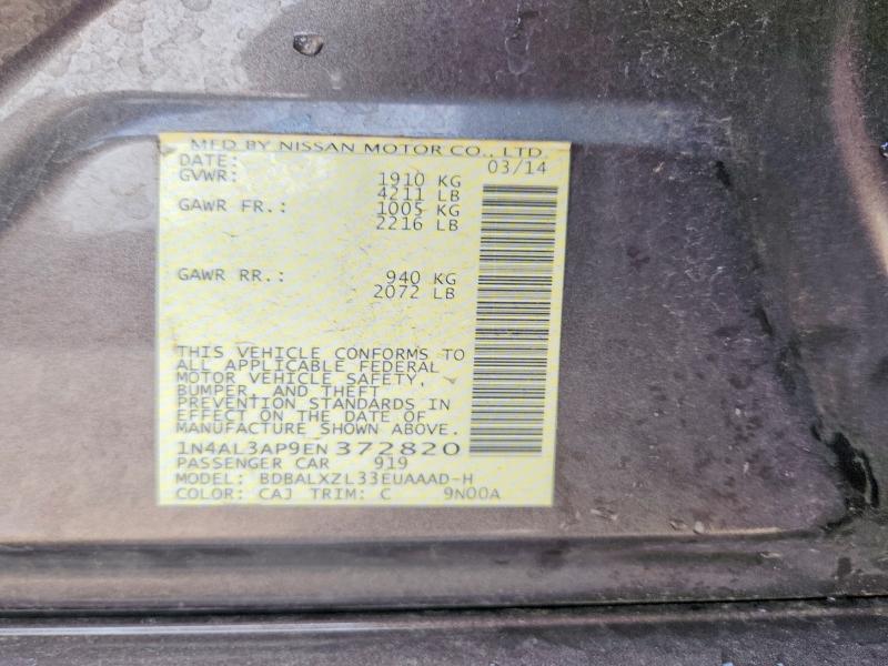 64834156 :رقم المزاد ، 1N4AL3AP9EN372820 vin ، 2014 Nissan Altima مزاد بيع