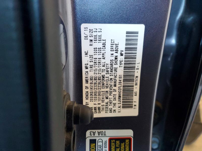 Продаж на аукціоні авто 2015 Honda Cr-v, vin: 5J6RM4H32FL094191, номер лоту: 63256886