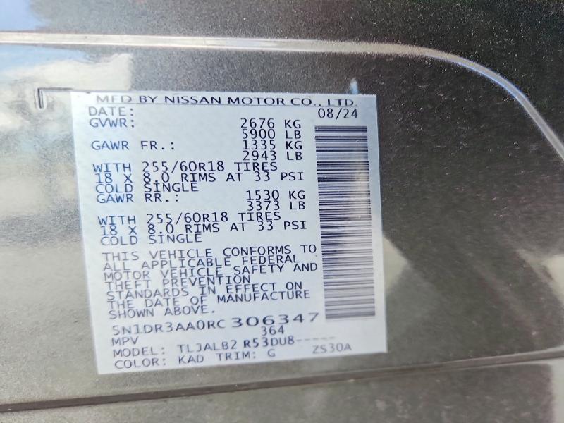 Aukcja sprzedaży 2024 Nissan Pathfinder, vin: 5N1DR3AA0RC306347, numer aukcji: 65090796
