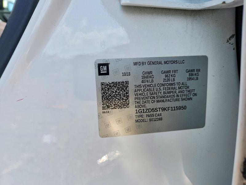 Aukcja sprzedaży 2019 Chevrolet Malibu, vin: 1G1ZD5ST9KF115950, numer aukcji: 62668066