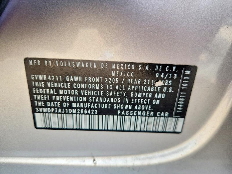 Продажа на аукционе авто 2013 Volkswagen Jetta, vin: 3VWDP7AJ1DM286423, номер лота: 64051686