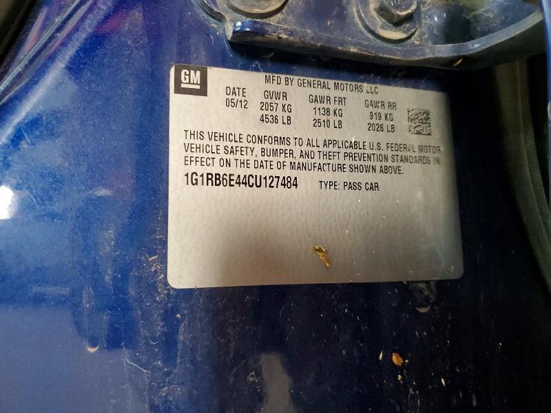 Aukcja sprzedaży 2012 Chevrolet Volt, vin: 1G1RB6E44CU127484, numer aukcji: 63441116