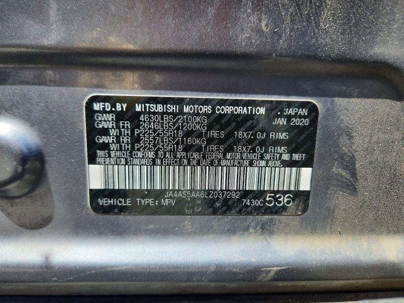 Продажа на аукционе авто 2020 Mitsubishi Eclipse Cross, vin: JA4AS5AA6LZ037292, номер лота: 65682386
