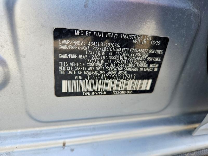 Продажа на аукционе авто 2016 Subaru Crosstrek, vin: JF2GPANC0GH237913, номер лота: 66990626