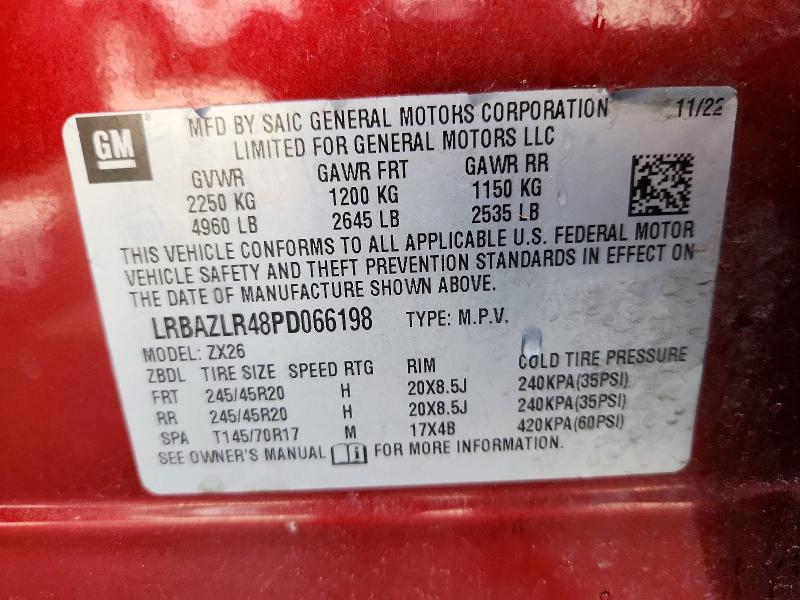 67342096 :رقم المزاد ، LRBAZLR48PD066198 vin ، 2023 Buick Envision مزاد بيع