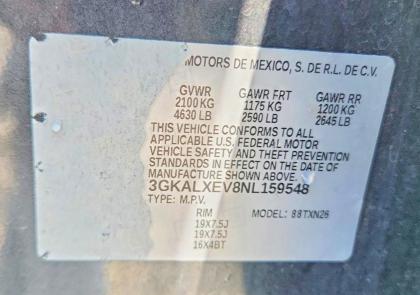 Aukcja sprzedaży 2022 Gmc Terrain, vin: 3GKALXEV8NL159548, numer aukcji: 61382416