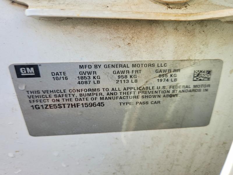 Aukcja sprzedaży 2017 Chevrolet Malibu, vin: 1G1ZE5ST7HF159645, numer aukcji: 63359406