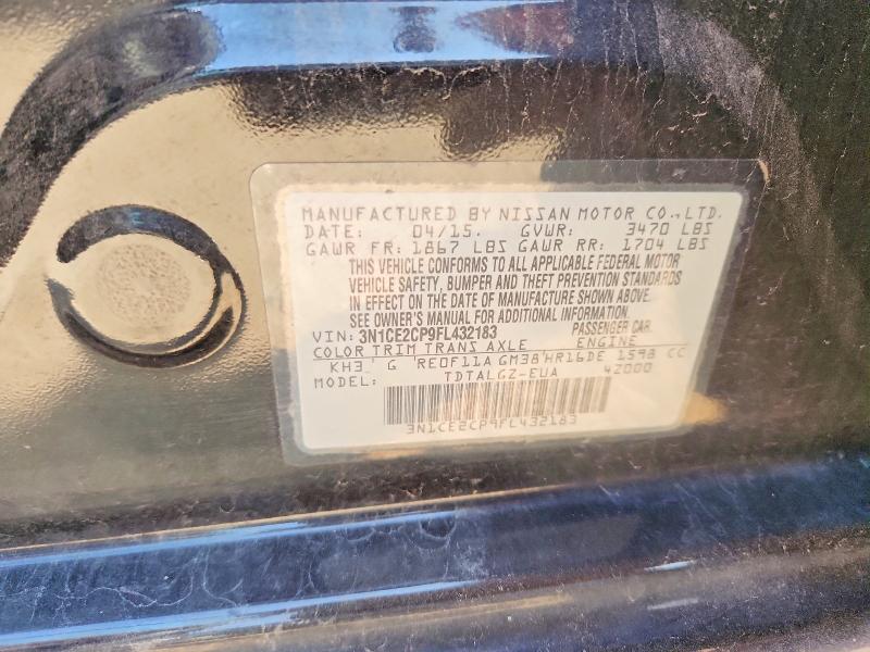 66902376 :رقم المزاد ، 3N1CE2CP9FL432183 vin ، 2015 Nissan Versa Note مزاد بيع