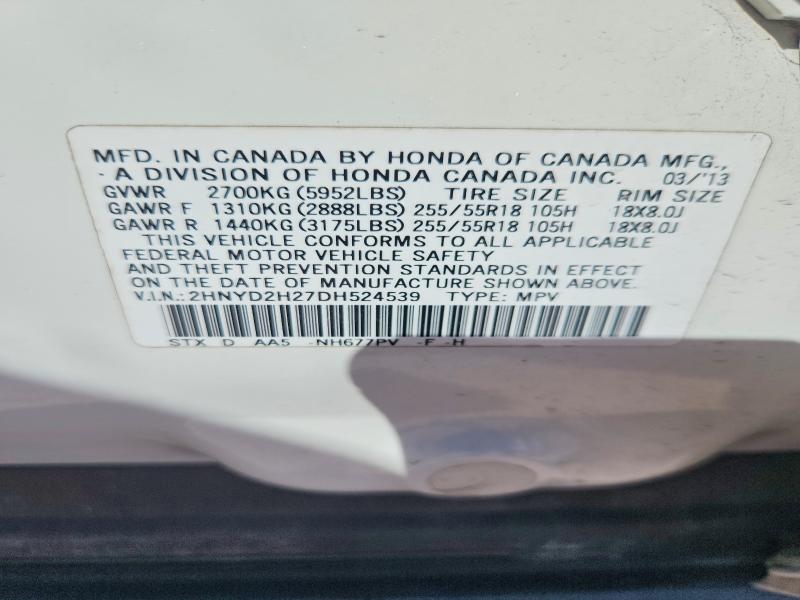 Aukcja sprzedaży 2013 Acura Mdx, vin: 2HNYD2H27DH524539, numer aukcji: 66361646