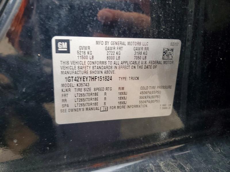 Продаж на аукціоні авто 2017 Gmc Sierra, vin: 1GT42YEY7HF151824, номер лоту: 63495016