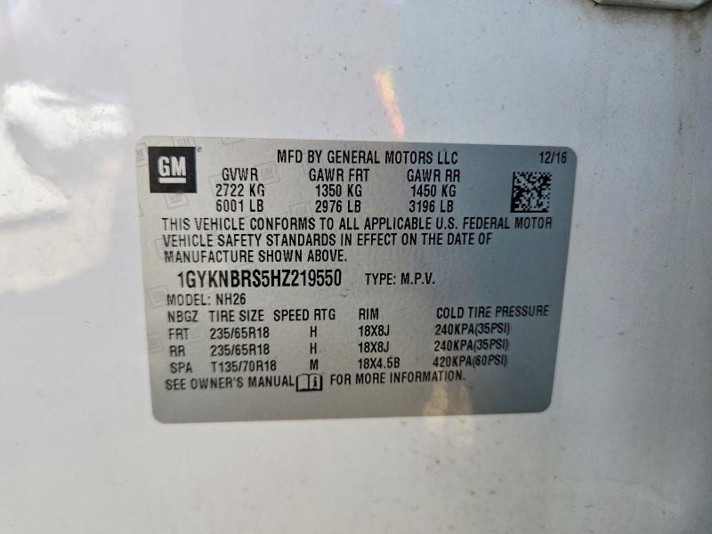 Aukcja sprzedaży 2017 Cadillac Xt5, vin: 1GYKNBRS5HZ219550, numer aukcji: 66378986