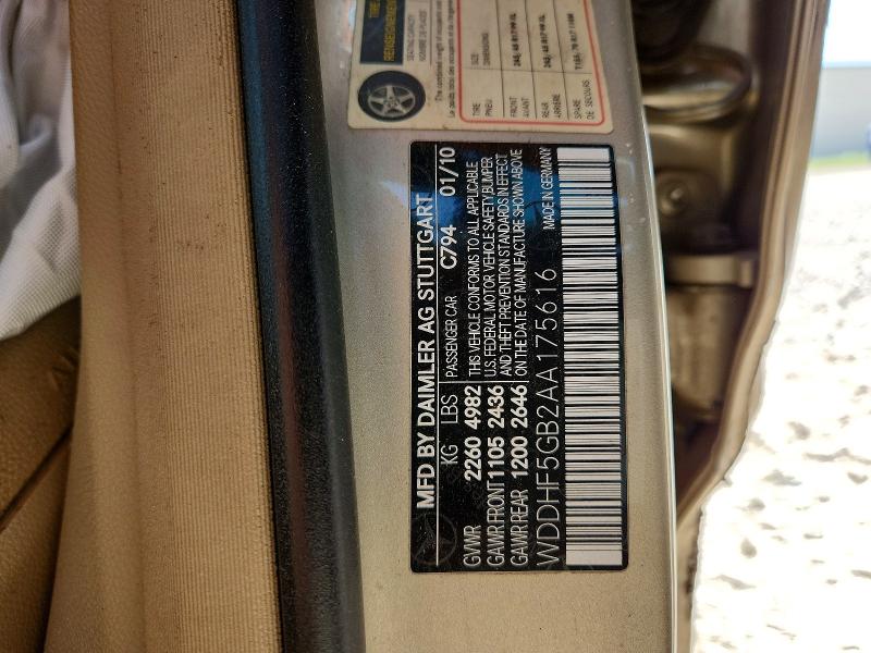 Продажа на аукционе авто 2010 Mercedes-benz E, vin: WDDHF5GB2AA175616, номер лота: 63171106