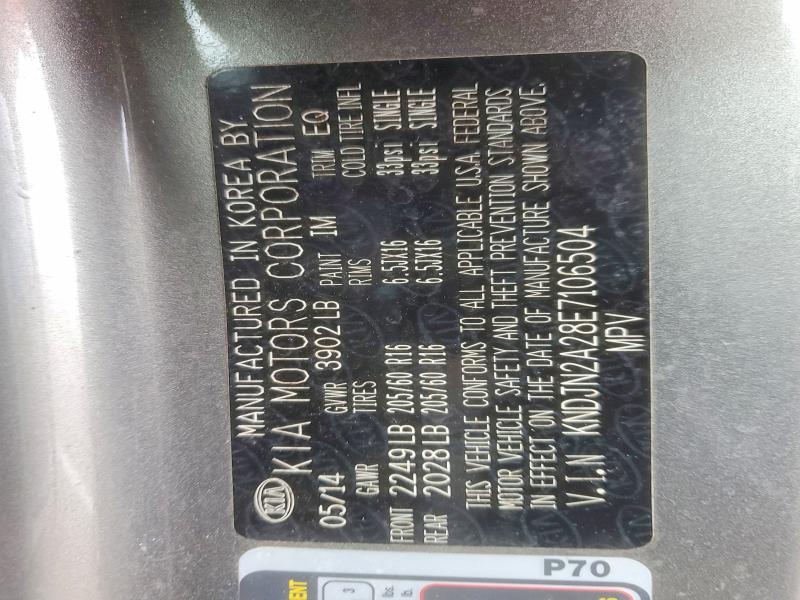 Aukcja sprzedaży 2014 Kia Soul, vin: KNDJN2A28E7106504, numer aukcji: 64193316