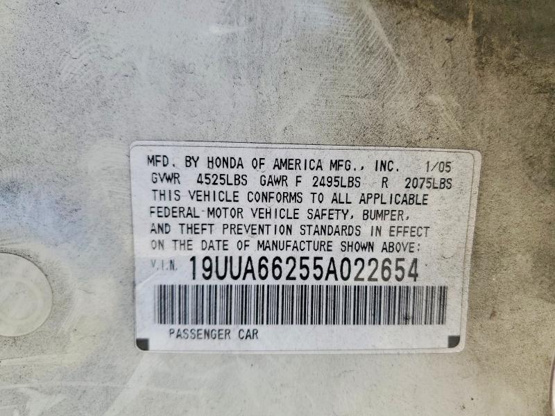 Aukcja sprzedaży 2005 Acura Tl, vin: 19UUA66255A022654, numer aukcji: 63501366