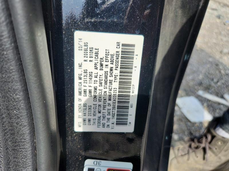 67092536 :رقم المزاد ، 1HGCT2B85EA006253 vin ، 2014 Honda Accord مزاد بيع
