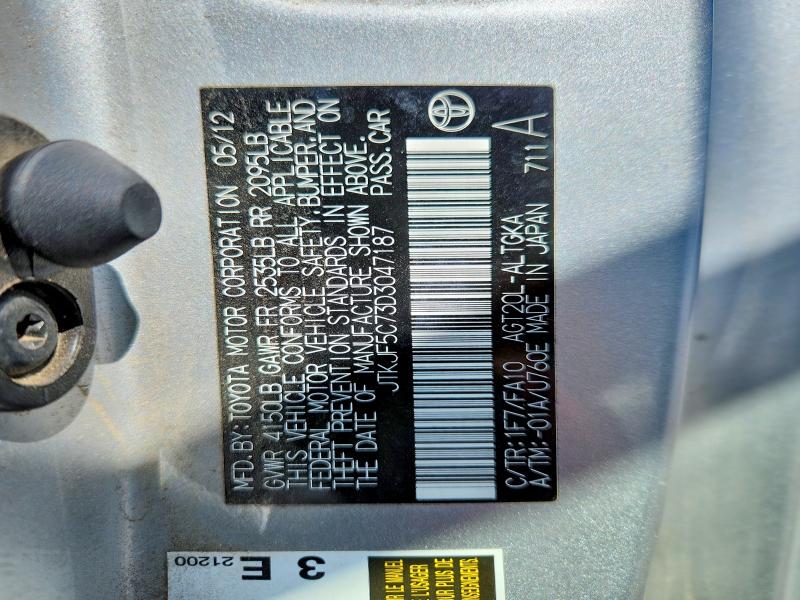 Aukcja sprzedaży 2013 Scion Tc, vin: JTKJF5C73D3047187, numer aukcji: 63593696