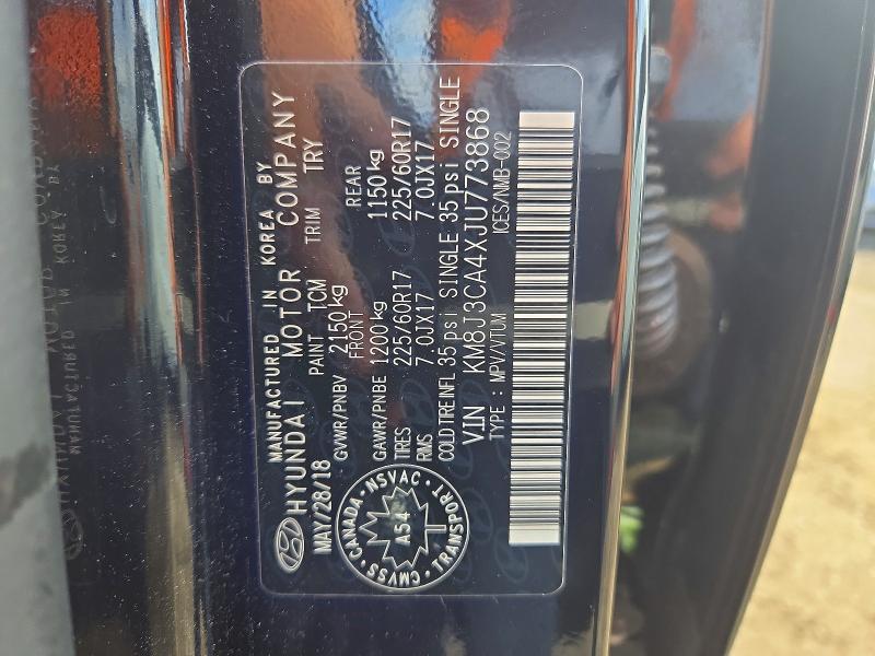 Aukcja sprzedaży 2018 Hyundai Tucson, vin: KM8J3CA4XJU773868, numer aukcji: 64800986