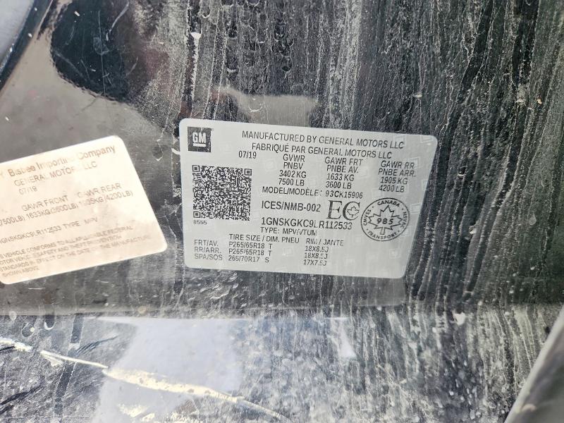 65906896 :رقم المزاد ، 1GNSKGKC9LR112533 vin ، 2020 Chevrolet Suburban مزاد بيع
