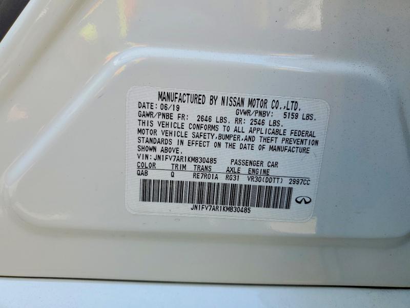 Продажа на аукционе авто 2019 Infiniti Q50, vin: JN1FV7AR1KM830485, номер лота: 67134306