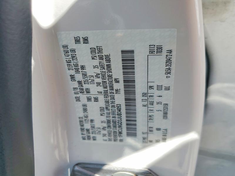 Aukcja sprzedaży 2018 Ford Escape, vin: 1FMCU9GD3JUB34053, numer aukcji: 63850926