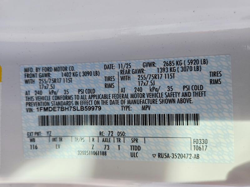 2025 Ford Bronco მანქანა იყიდება აუქციონზე, vin: 1FMDE7BH7SLB59979, აუქციონის ნომერი: 66071276
