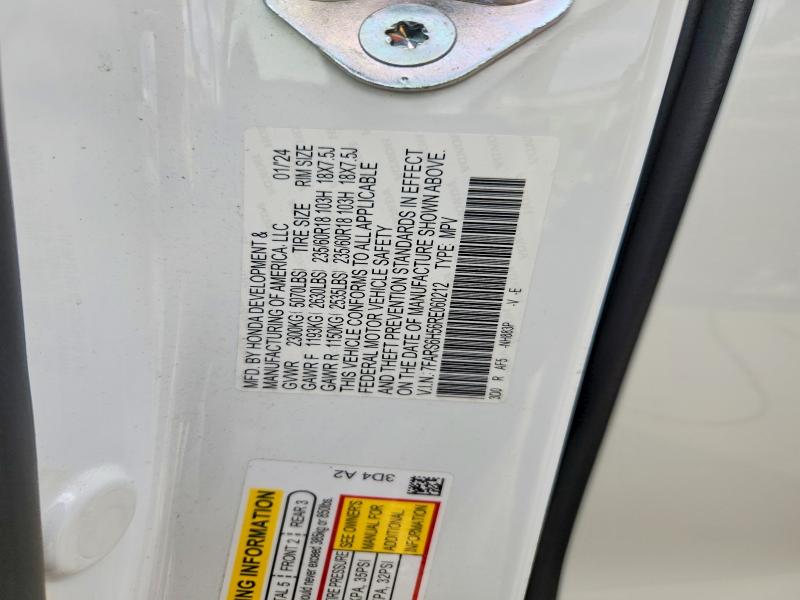 66408766 :رقم المزاد ، 7FARS6H56RE060212 vin ، 2024 Honda Cr-v مزاد بيع