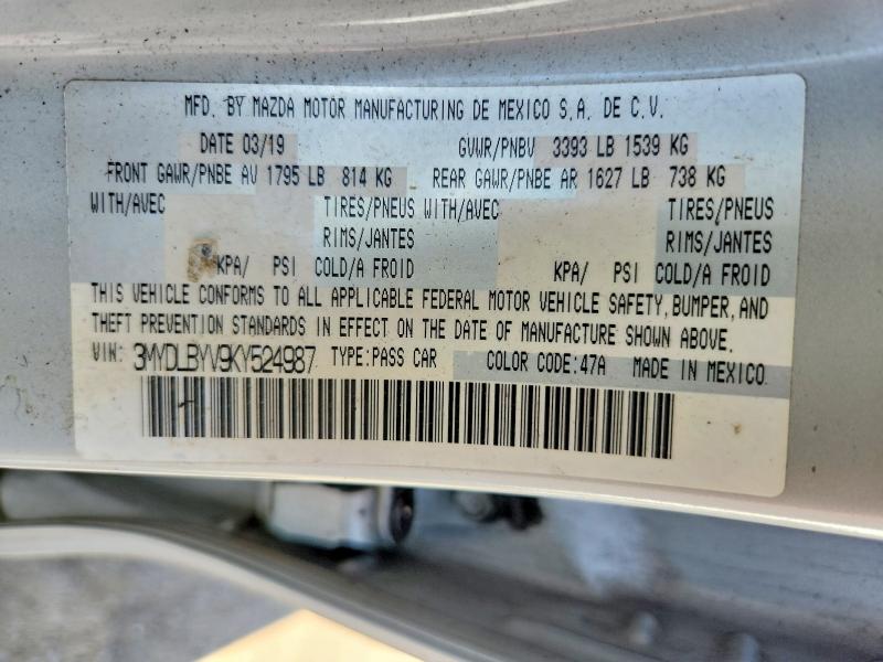 2019 Toyota Yaris მანქანა იყიდება აუქციონზე, vin: 3MYDLBYV9KY524987, აუქციონის ნომერი: 63645036