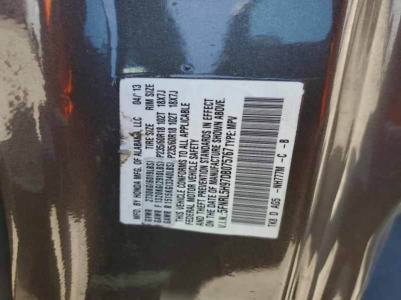 Aukcja sprzedaży 2013 Honda Odyssey, vin: 5FNRL5H97DB075767, numer aukcji: 65934386