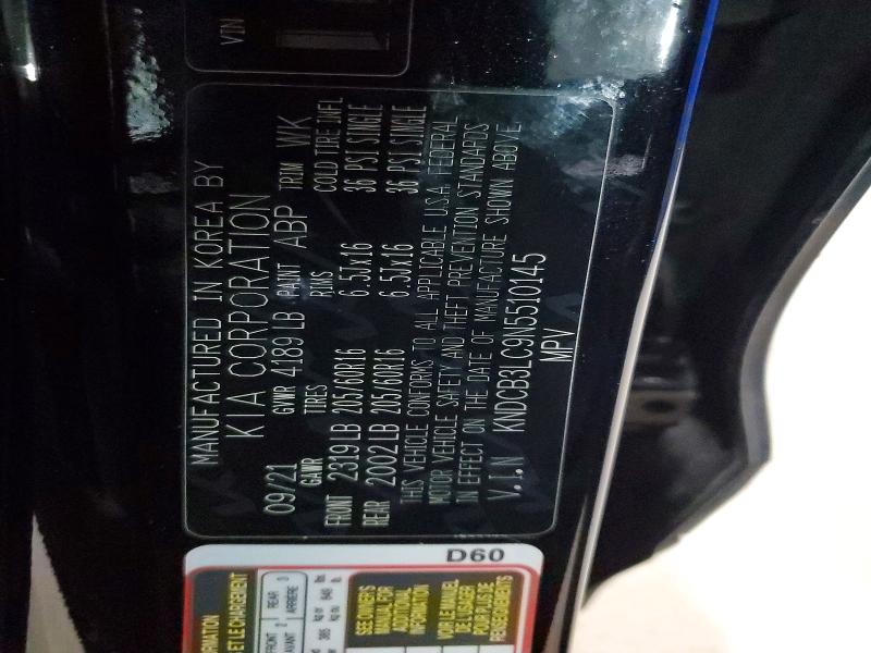 2022 Kia Niro მანქანა იყიდება აუქციონზე, vin: KNDCB3LC9N5510145, აუქციონის ნომერი: 64842036