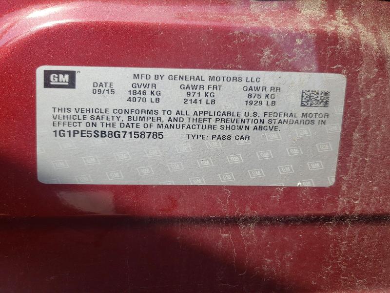 Продажа на аукционе авто 2016 Chevrolet Cruze Limited, vin: 1G1PE5SB8G7158785, номер лота: 65544776