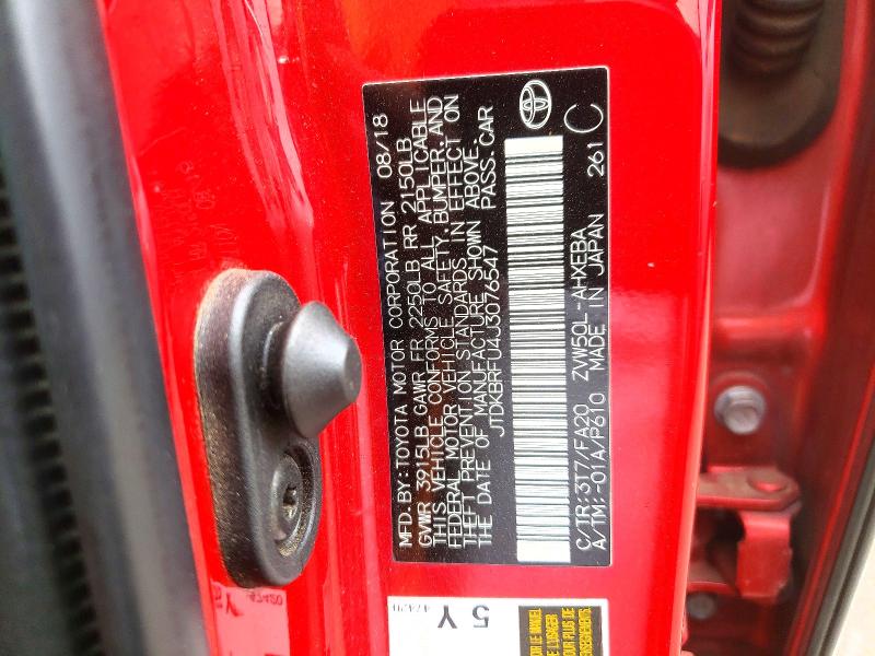 Продажа на аукционе авто 2018 Toyota Prius, vin: JTDKBRFU4J3076547, номер лота: 66967266