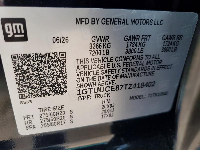 2026 Gmc Sierra მანქანა იყიდება აუქციონზე, vin: 1GTUUCE87TZ418402, აუქციონის ნომერი: 65875626