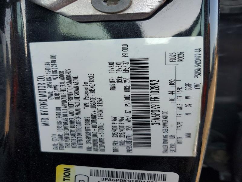 62795446 :رقم المزاد ، 3FA6P0K91FR102892 vin ، 2015 Ford Fusion مزاد بيع