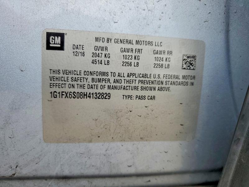 67029006 :رقم المزاد ، 1G1FX6S08H4132829 vin ، 2017 Chevrolet Bolt Ev مزاد بيع