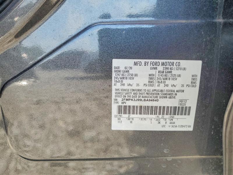 Aukcja sprzedaży 2020 Ford Edge, vin: 2FMPK3J99LBA94840, numer aukcji: 66135726