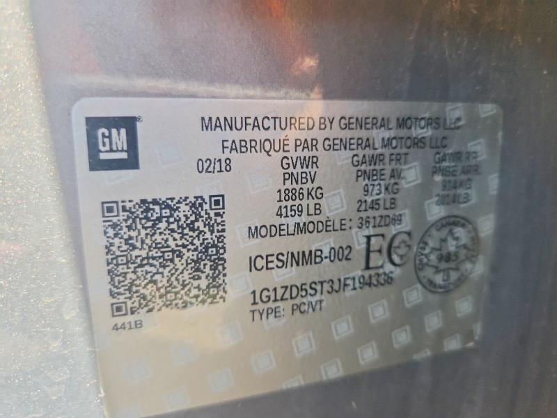 Продажа на аукционе авто 2018 Chevrolet Malibu, vin: 1G1ZD5ST3JF194336, номер лота: 62647136
