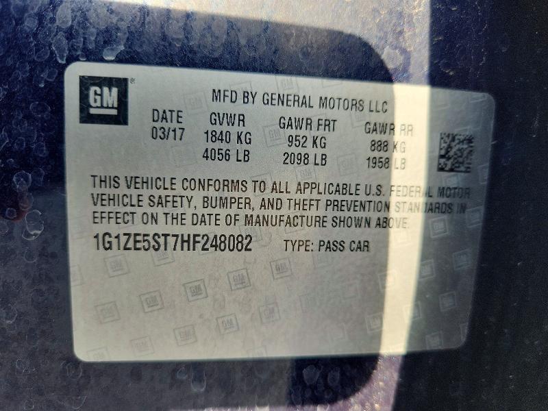 2017 Chevrolet Malibu მანქანა იყიდება აუქციონზე, vin: 1G1ZE5ST7HF248082, აუქციონის ნომერი: 63863756