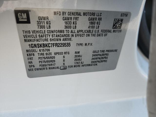 Продажа на аукционе авто 2015 Chevrolet Tahoe, vin: 1GNSKBKC7FR229535, номер лота: 65206086