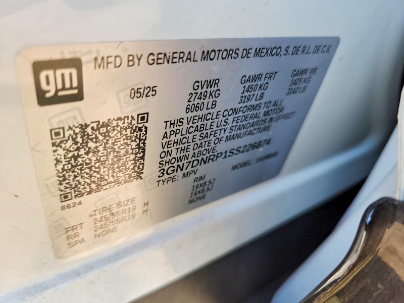 2025 Chevrolet Equinox მანქანა იყიდება აუქციონზე, vin: 3GN7DNRP1SS226874, აუქციონის ნომერი: 62801636