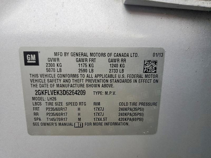 Продажа на аукционе авто 2013 Gmc Terrain, vin: 2GKFLVEK3D6264209, номер лота: 63260156