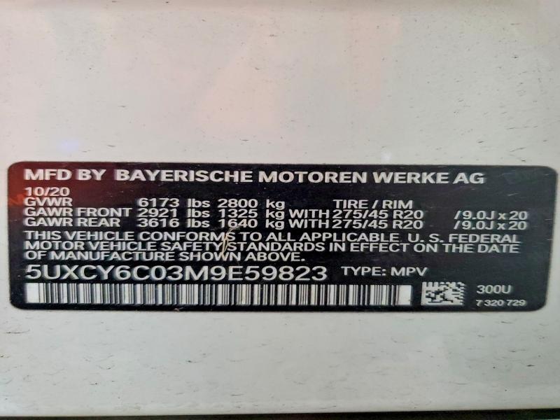 Aukcja sprzedaży 2021 Bmw X6, vin: 5UXCY6C03M9E59823, numer aukcji: 65534846