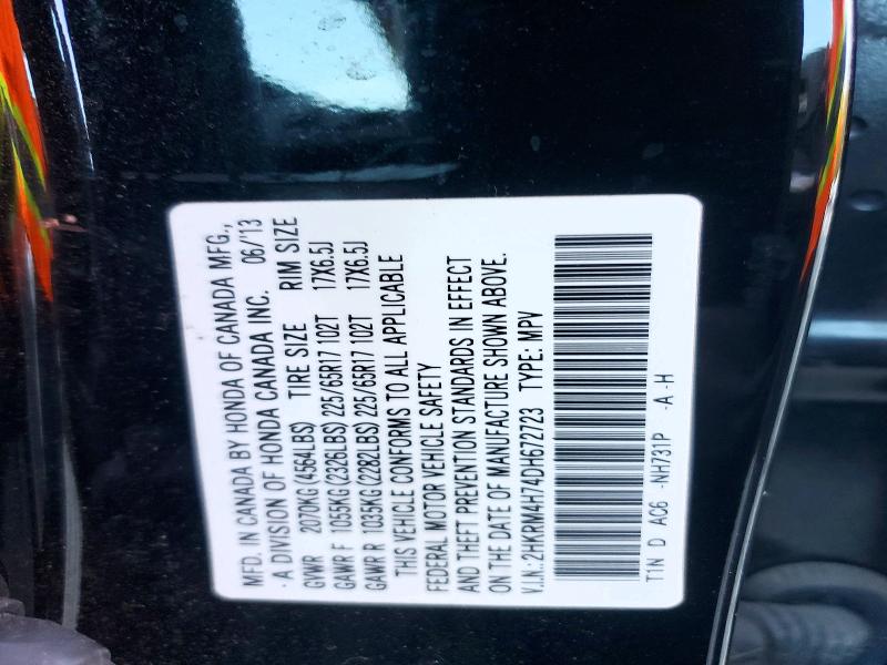 Aukcja sprzedaży 2013 Honda Cr-v, vin: 2HKRM4H74DH672723, numer aukcji: 66307666