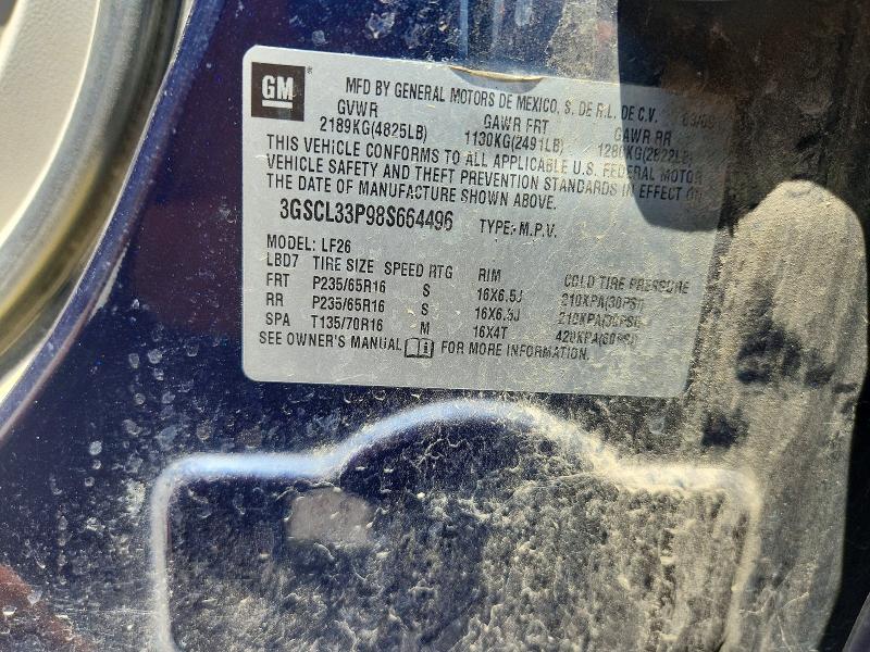 Aukcja sprzedaży 2008 Saturn Vue, vin: 3GSCL33P98S664496, numer aukcji: 64104916