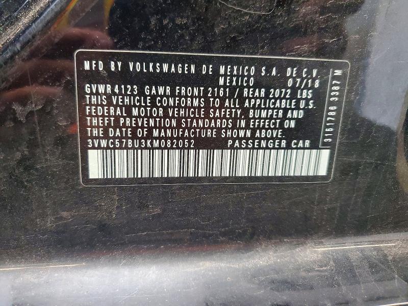 64071526 :رقم المزاد ، 3VWC57BU3KM082052 vin ، 2019 Volkswagen Jetta مزاد بيع