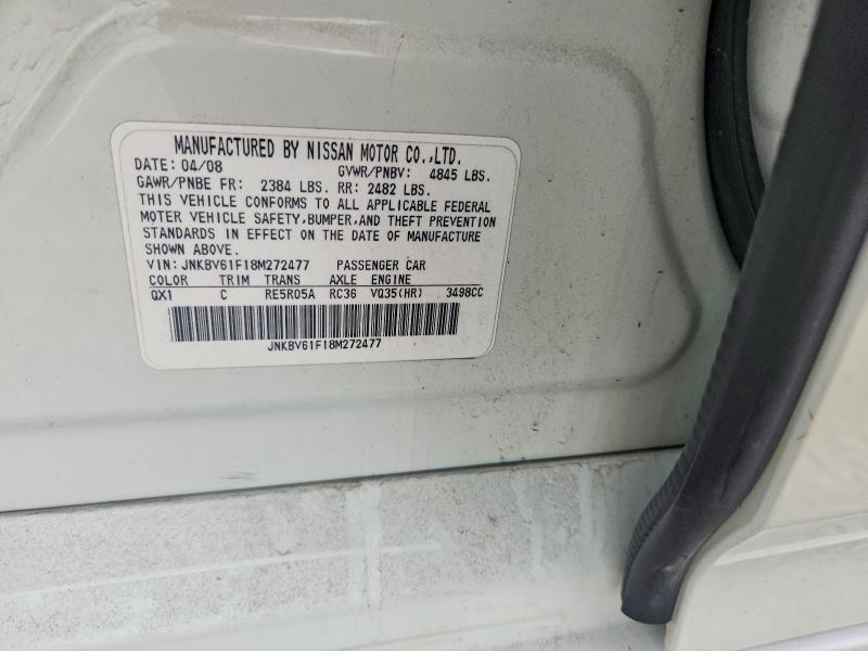 Продаж на аукціоні авто 2008 Infiniti G35, vin: JNKBV61F18M272477, номер лоту: 67191766