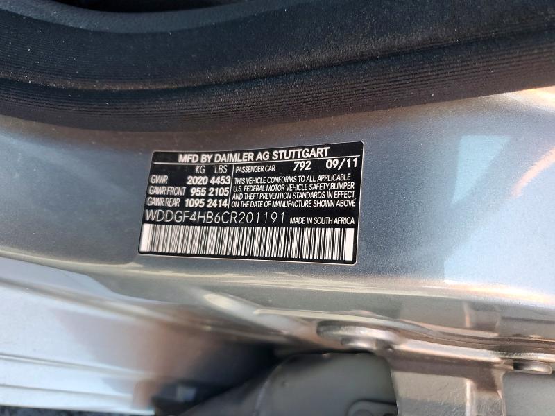 2012 Mercedes-benz C მანქანა იყიდება აუქციონზე, vin: WDDGF4HB6CR201191, აუქციონის ნომერი: 65877136