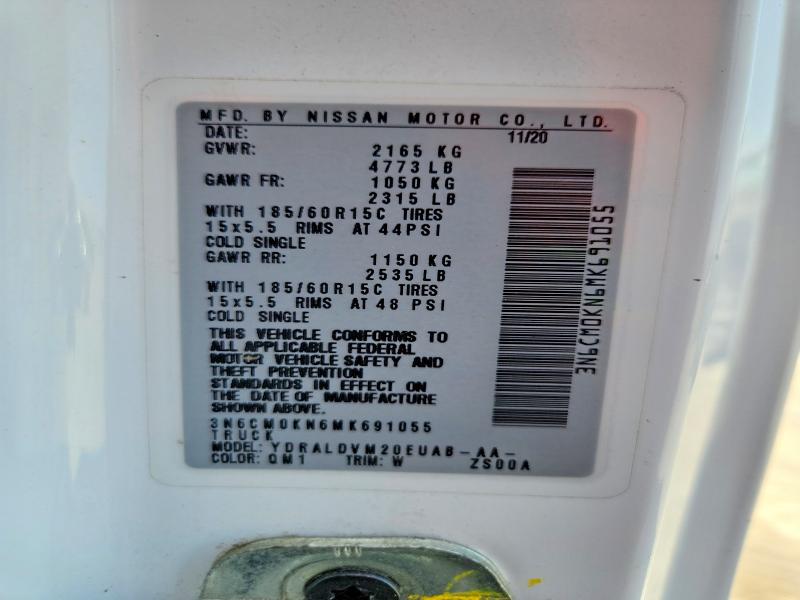 Aukcja sprzedaży 2021 Nissan Nv200, vin: 3N6CM0KN6MK691055, numer aukcji: 64976436